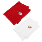 2 Pieces Embroidered Christmas Towels Decorations
